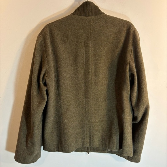VERGE Sz M Barn Style Jacket Wool Blend Zip Up Pockets Lined Long Sleeve Unisex - Picture 6 of 7